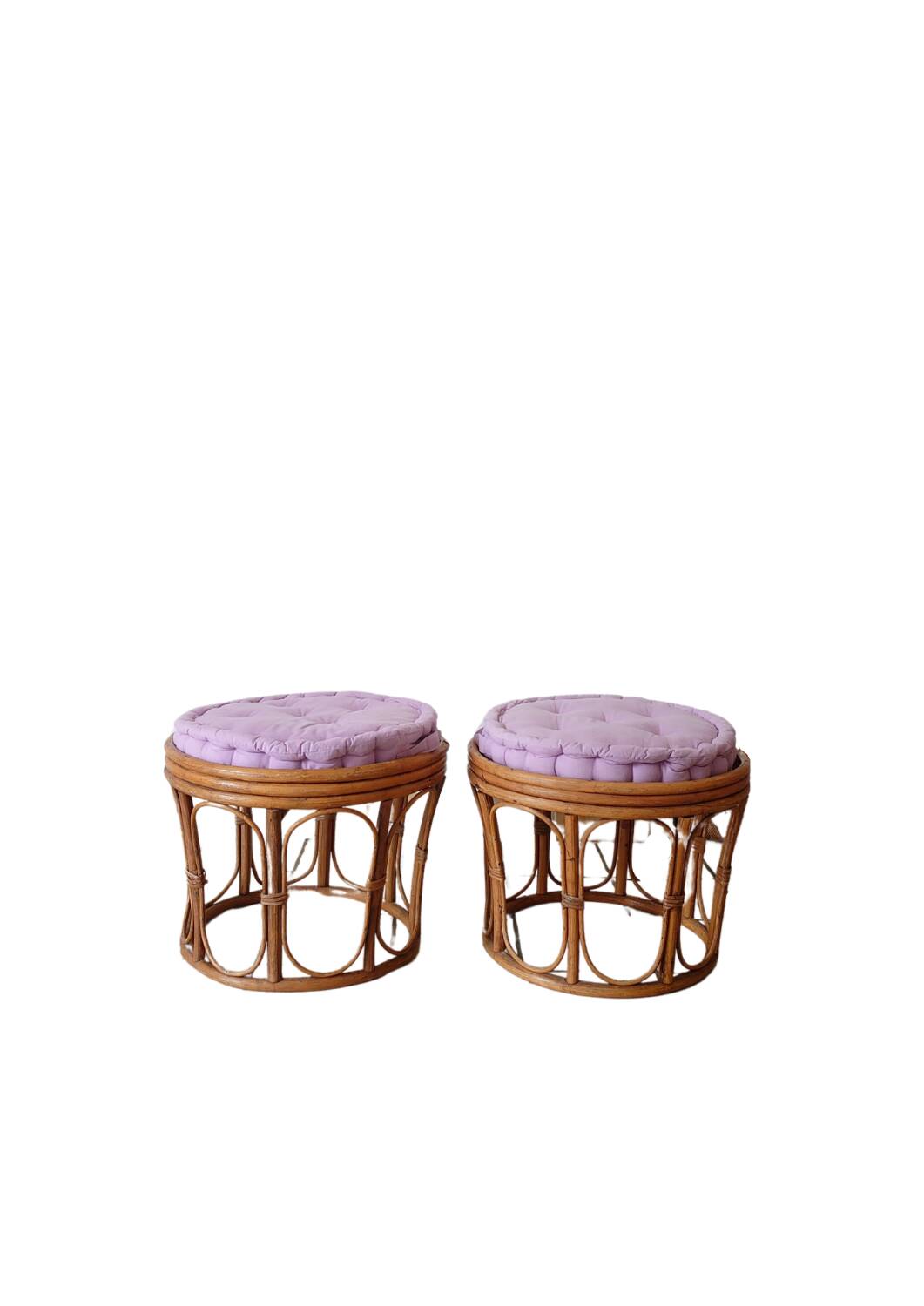 Tabourets en bambou avec coussin