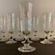 8 antique glass champagne flutes