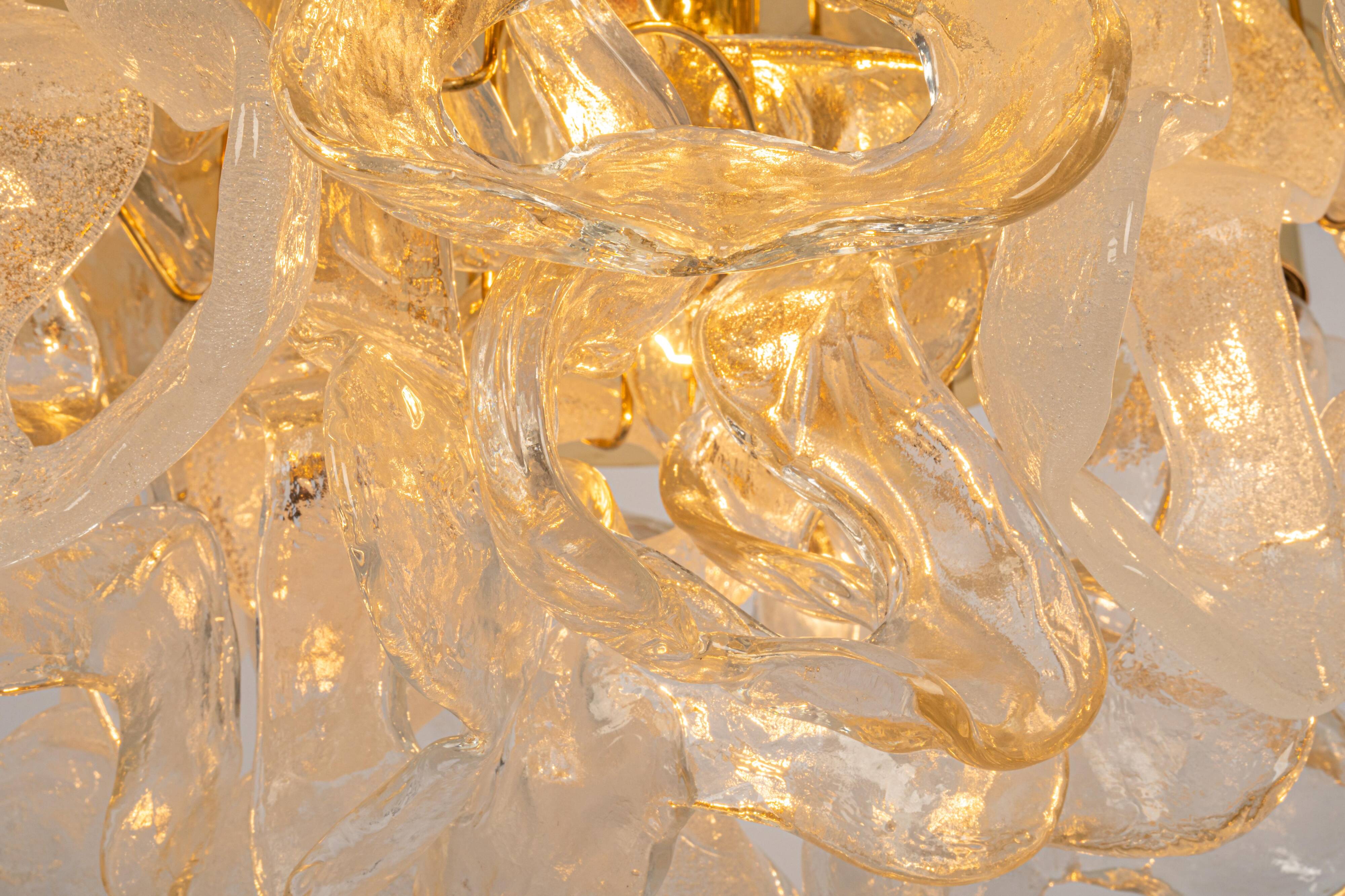 Ceiling light Catena with Murano glass by Kalmar, Austria, 1960.