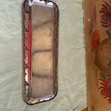 Rectangular metal top in chiseled silver color and vintage grape pattern