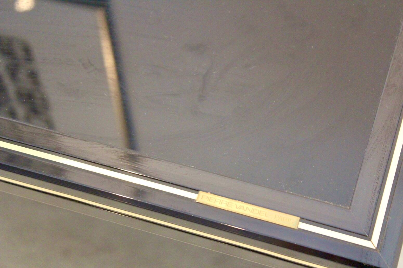 Pierre Vandel Paris Black Lacquered French Sideboard