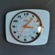 Vintage formica clock rectangular silent wall pendulum "Trophy blue"