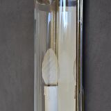 vintage mirror wall lamp, domed glass and golden brass