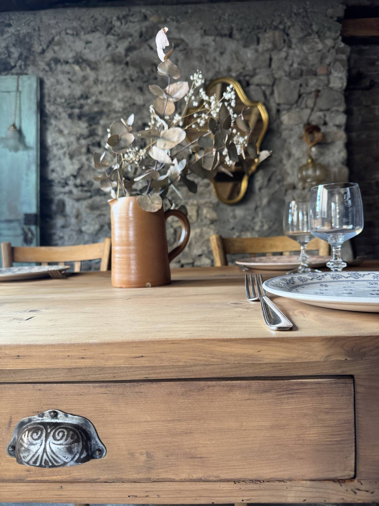 Old solid wood table