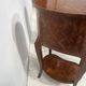 Pair of small kidney-shaped commodes in marquetry veneer, 20th century.