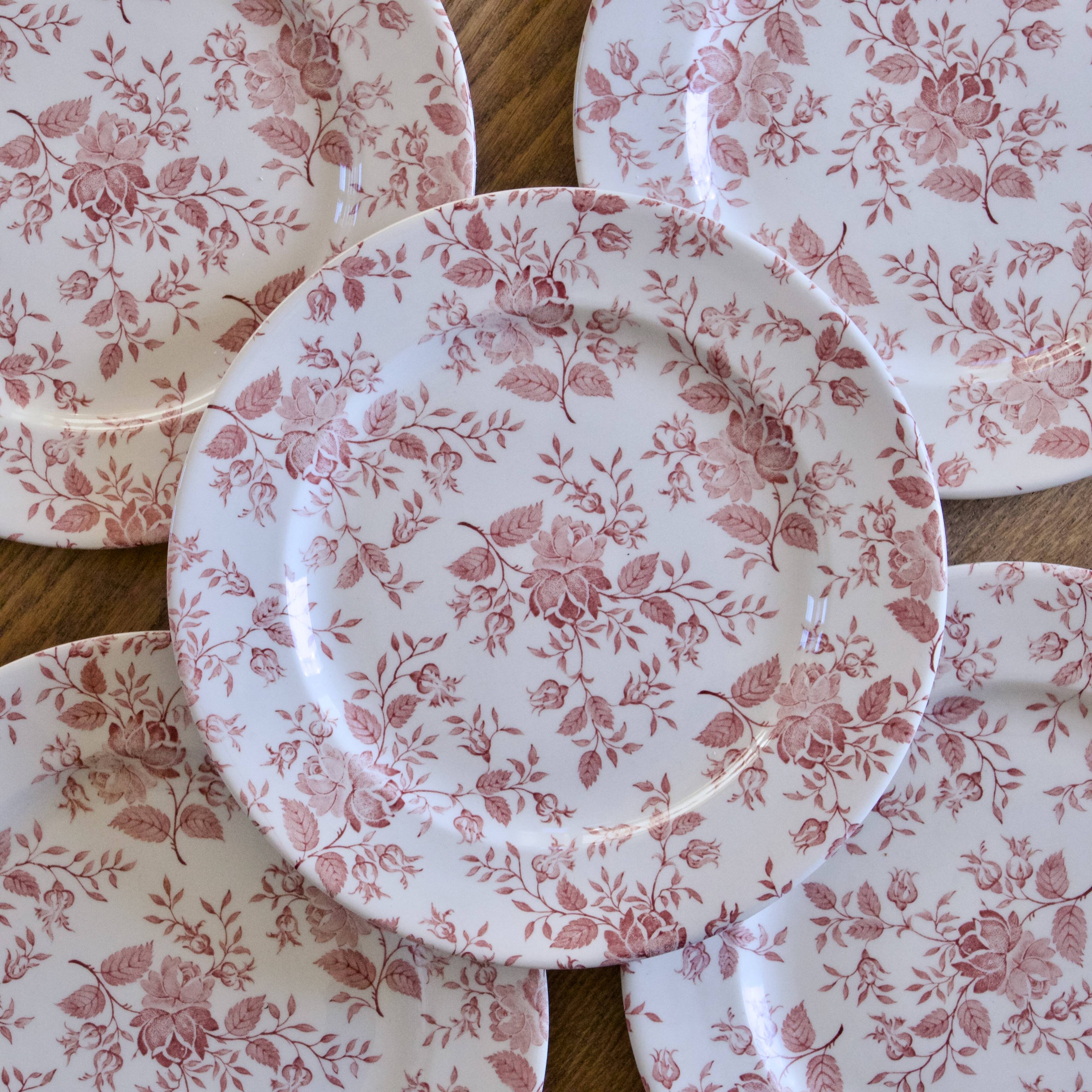 Large EIT England plates decorated with small roses