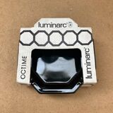 Old luminarc octime opaline noire ashtray made in france vintage