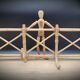 Wall-mounted rattan coat rack 4 hooks