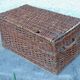 Brutalist folk art hazel rattan trunk