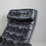 1970s Swedish Leather Chaise by Sam Larsson for DUX