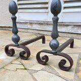 Vintage geometric andirons