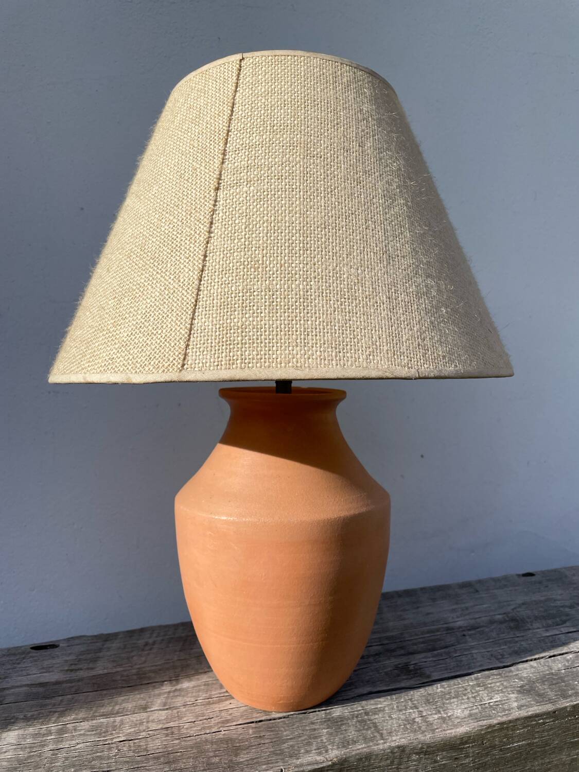 Terracotta ceramic lamp