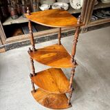 Dark wood corner wall shelf