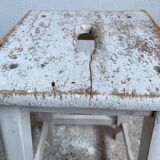 White wooden workshop stool