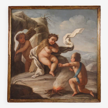 Great 18th century painting, allegory of winter