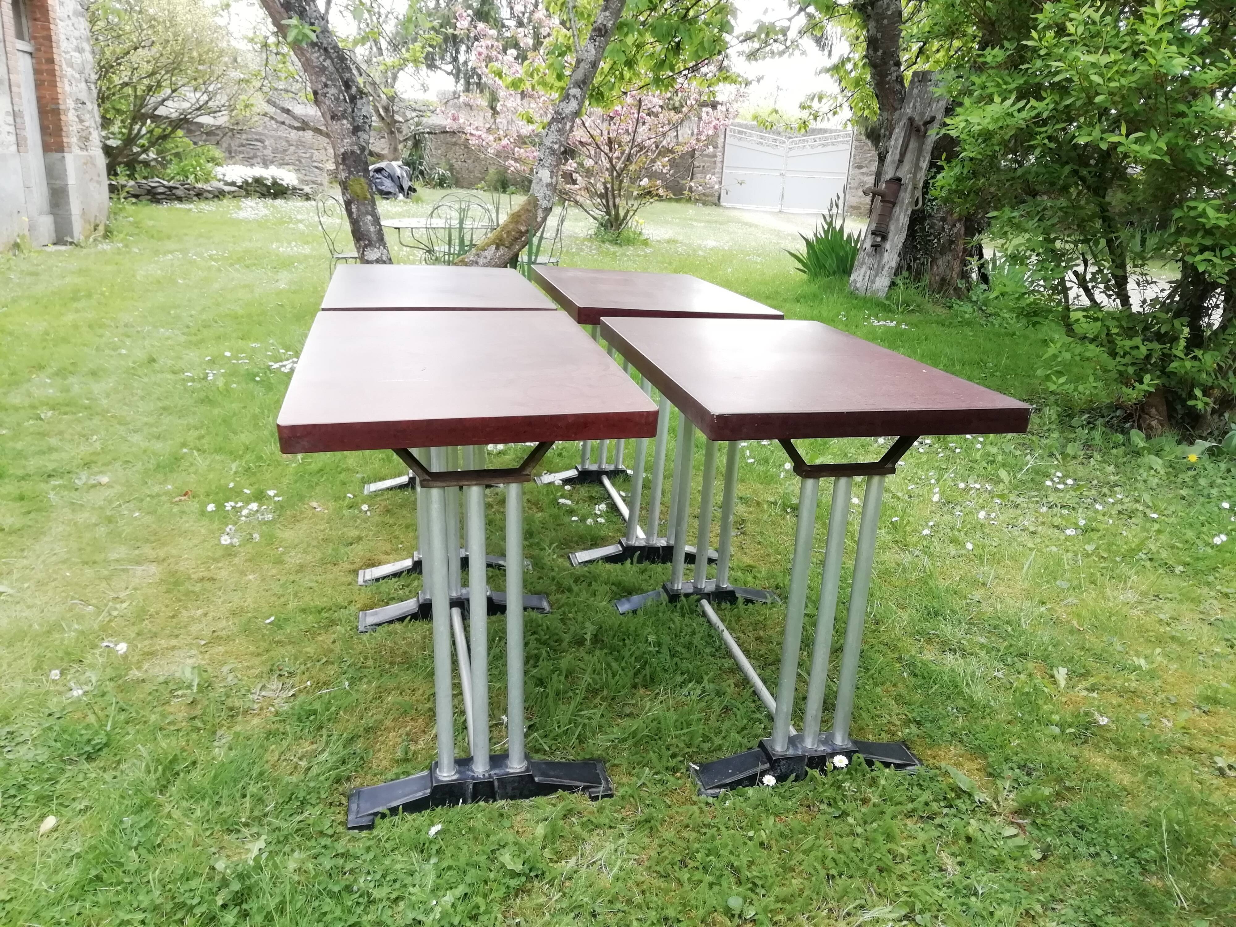 Lot of 4 tables bistro "Lelong"
