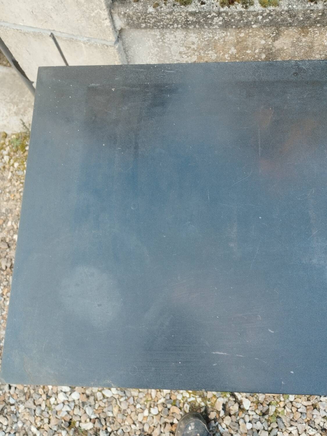 Console in old Empire style with a wooden frame and marble top.