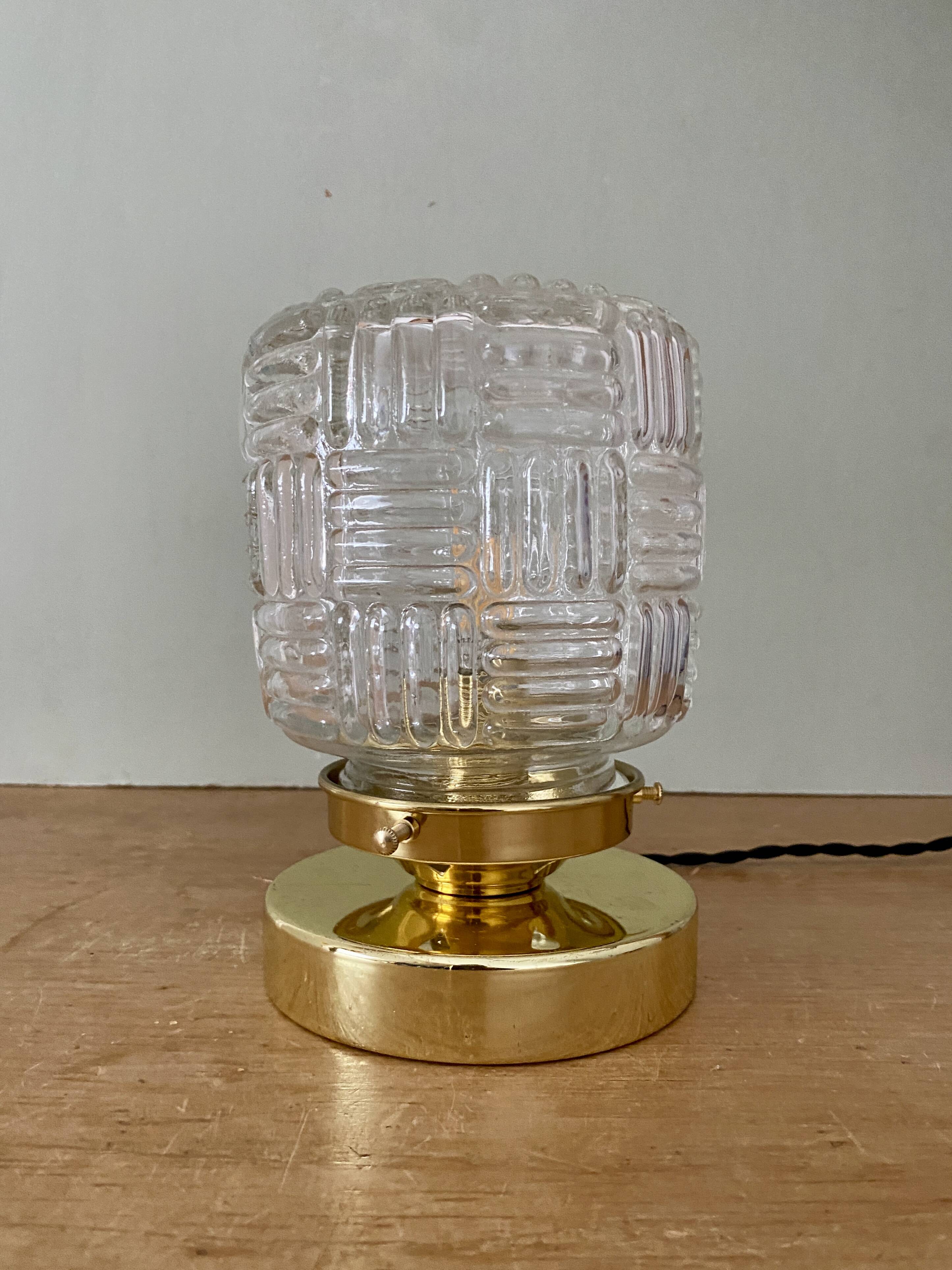 Vintage glass globe table lamp