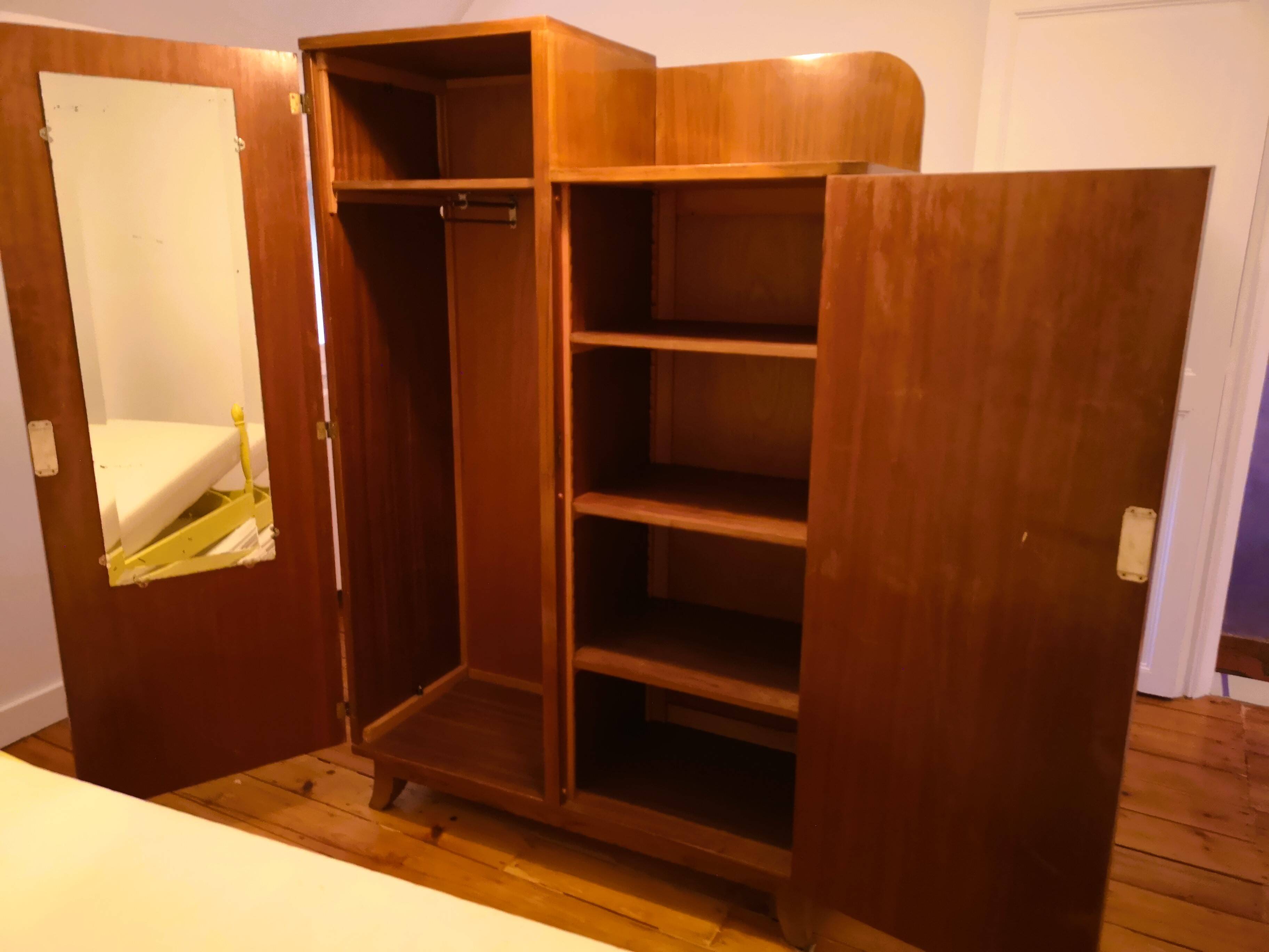 Asymmetrical wardrobe in art deco style