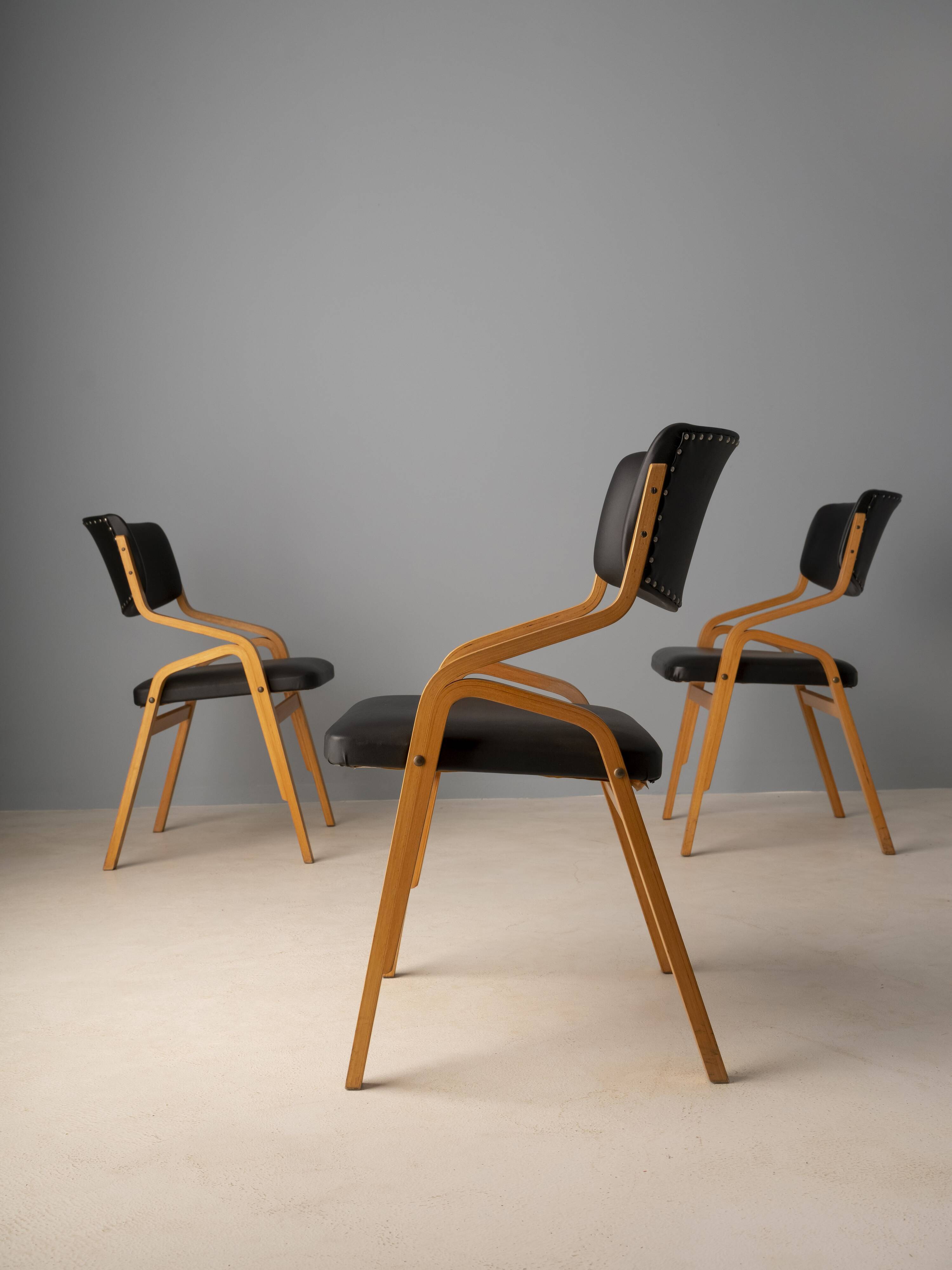 Set of 12 chairs, Ludvík Volák, 1960s–1970s, Czechoslovakia