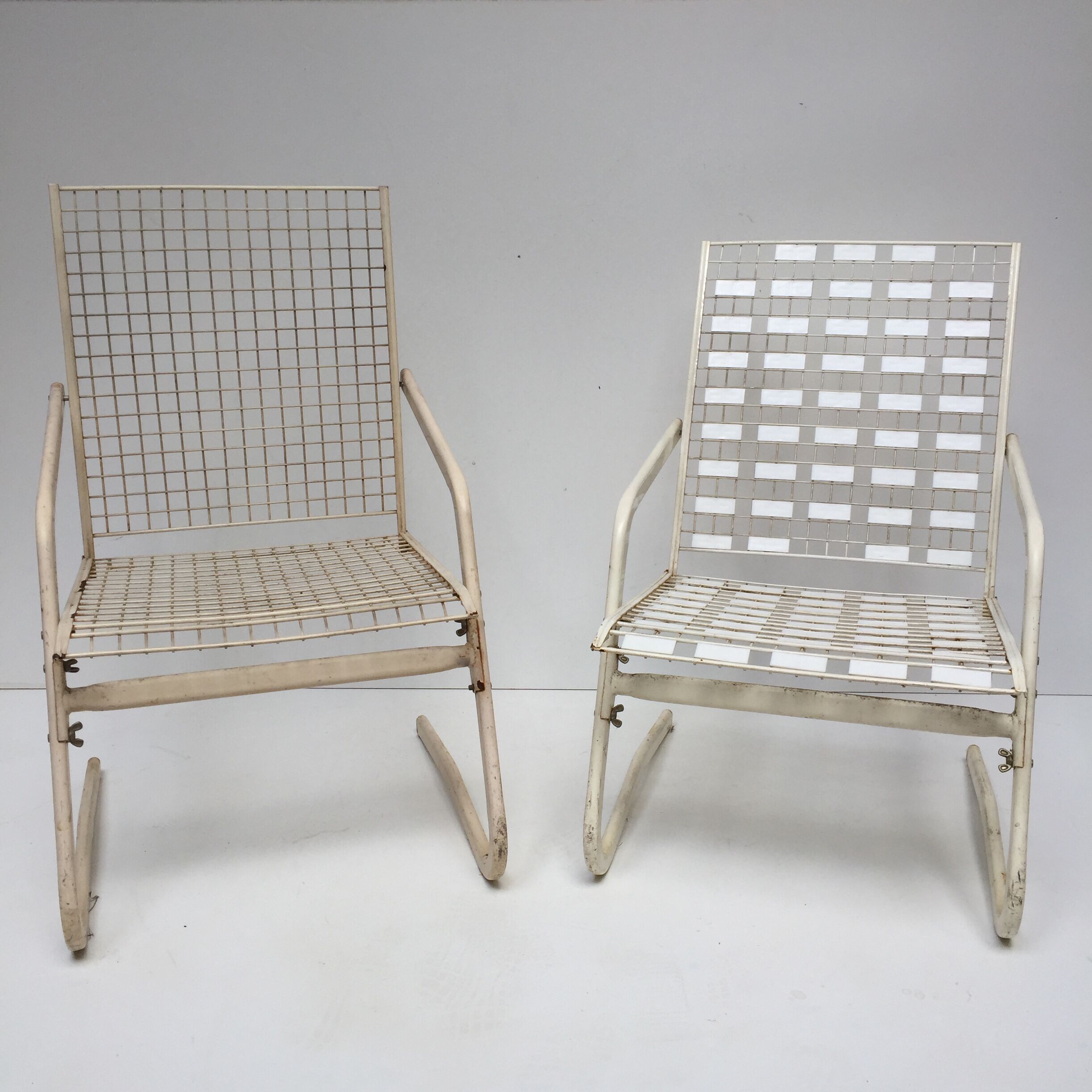 Pair of metal chairs