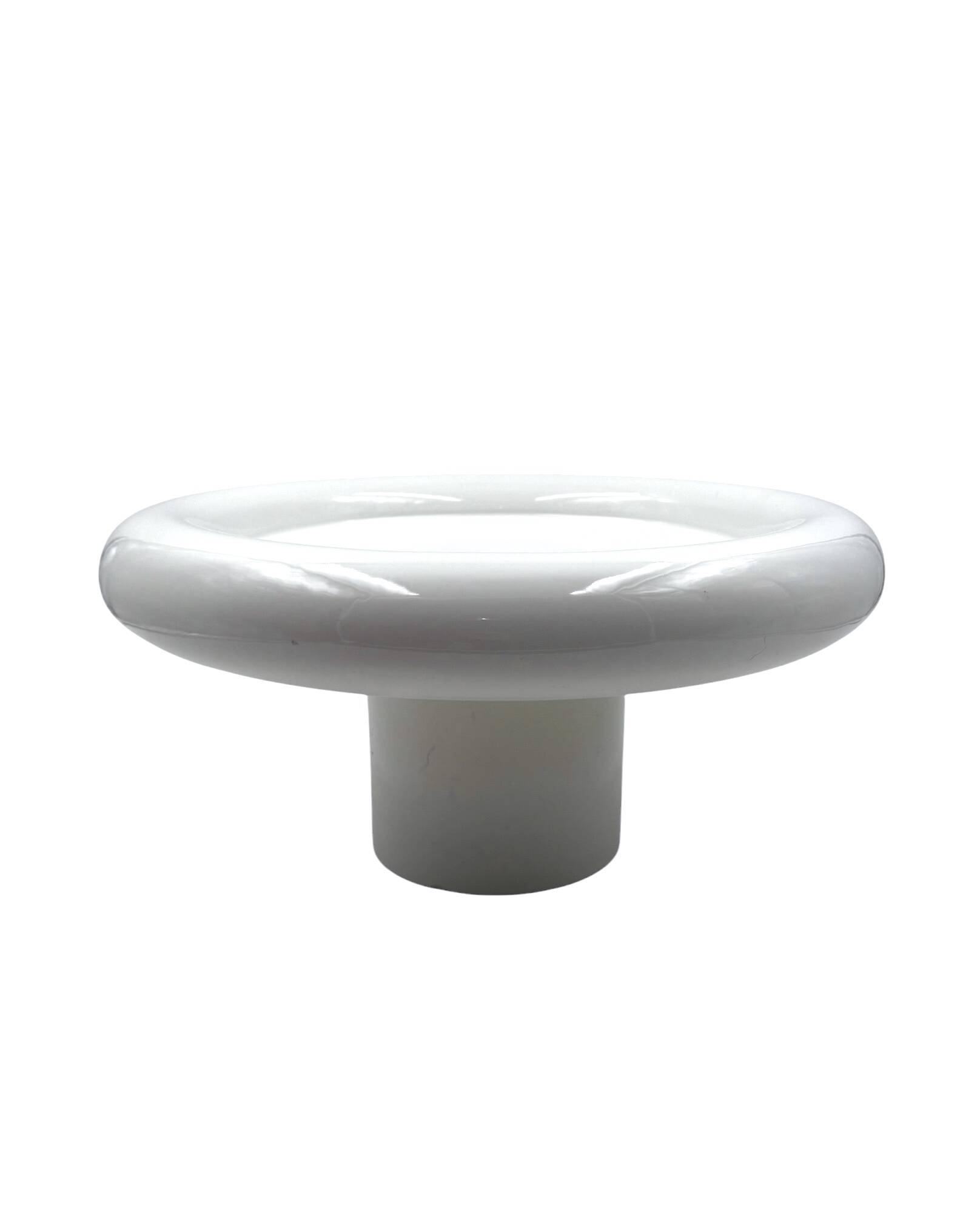 Roberto Arioli, vase en céramique blanche de l'ère spatiale, Gabbianelli Italie ca. 1970