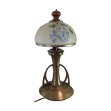 Brass and opaline lamp