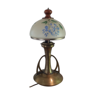 Brass and opaline lamp