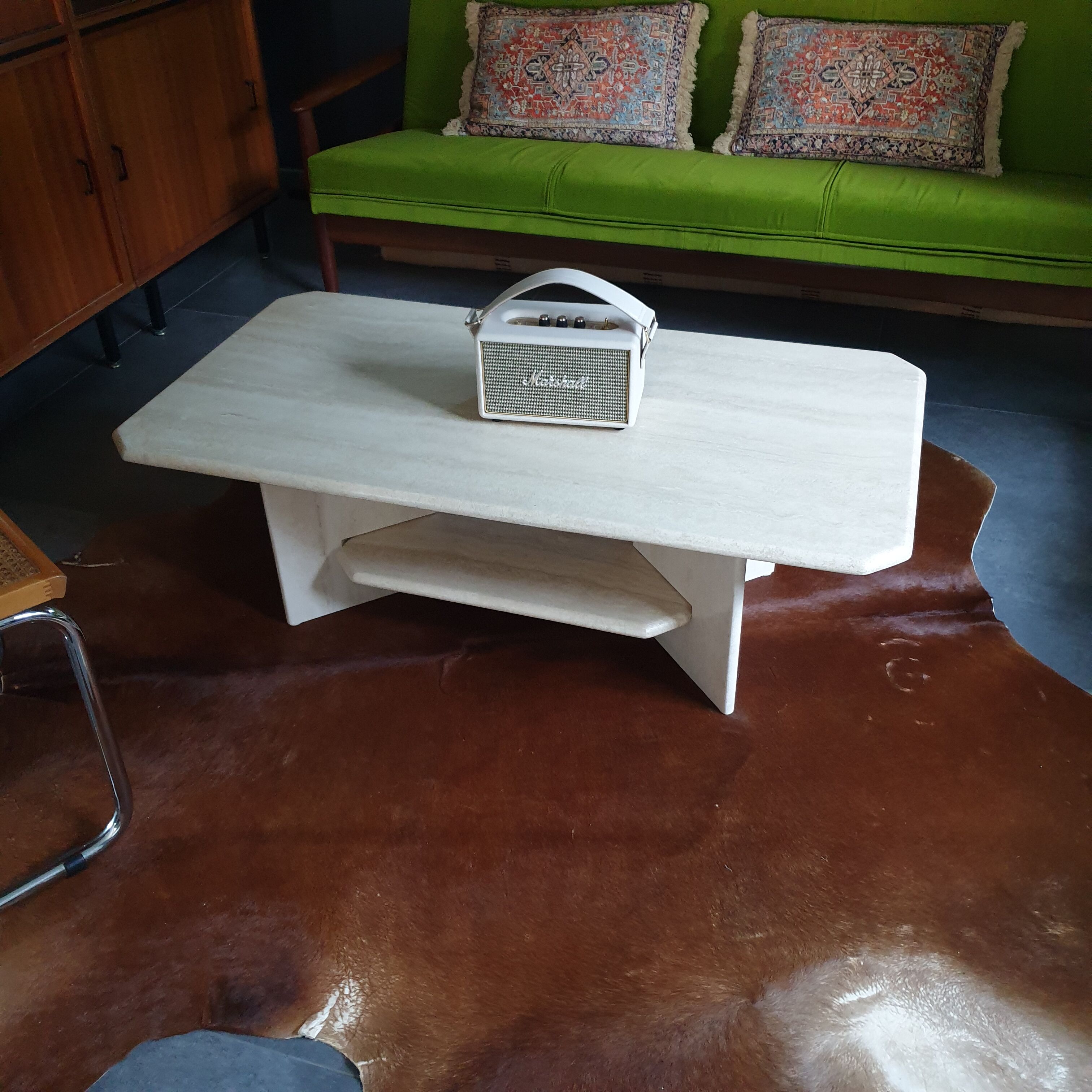 Vintage marble travertine table roset line