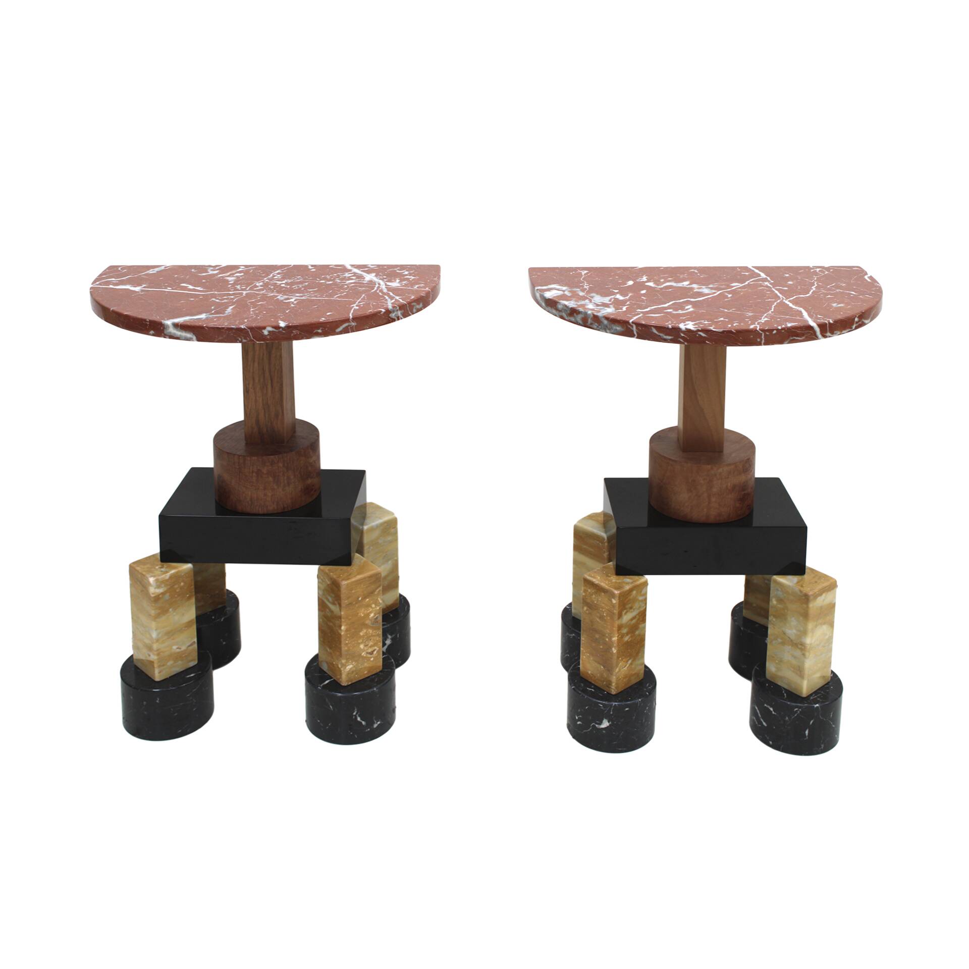 Ettore Sottsass Contemporary Modern Pair of Mod, "Demistella" Italian Conso