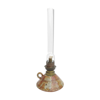 Oil lamp sandstone signed