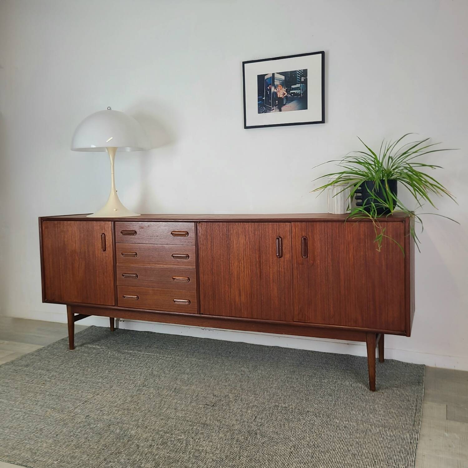 Vintage Danish teak enfilade from the 1960s.