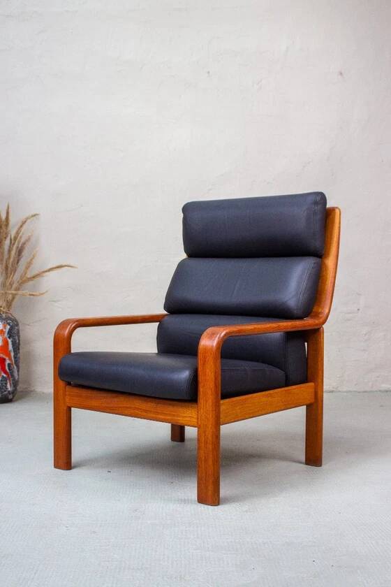 Vintage Teak Armchair High-Back Mid Century Danish
