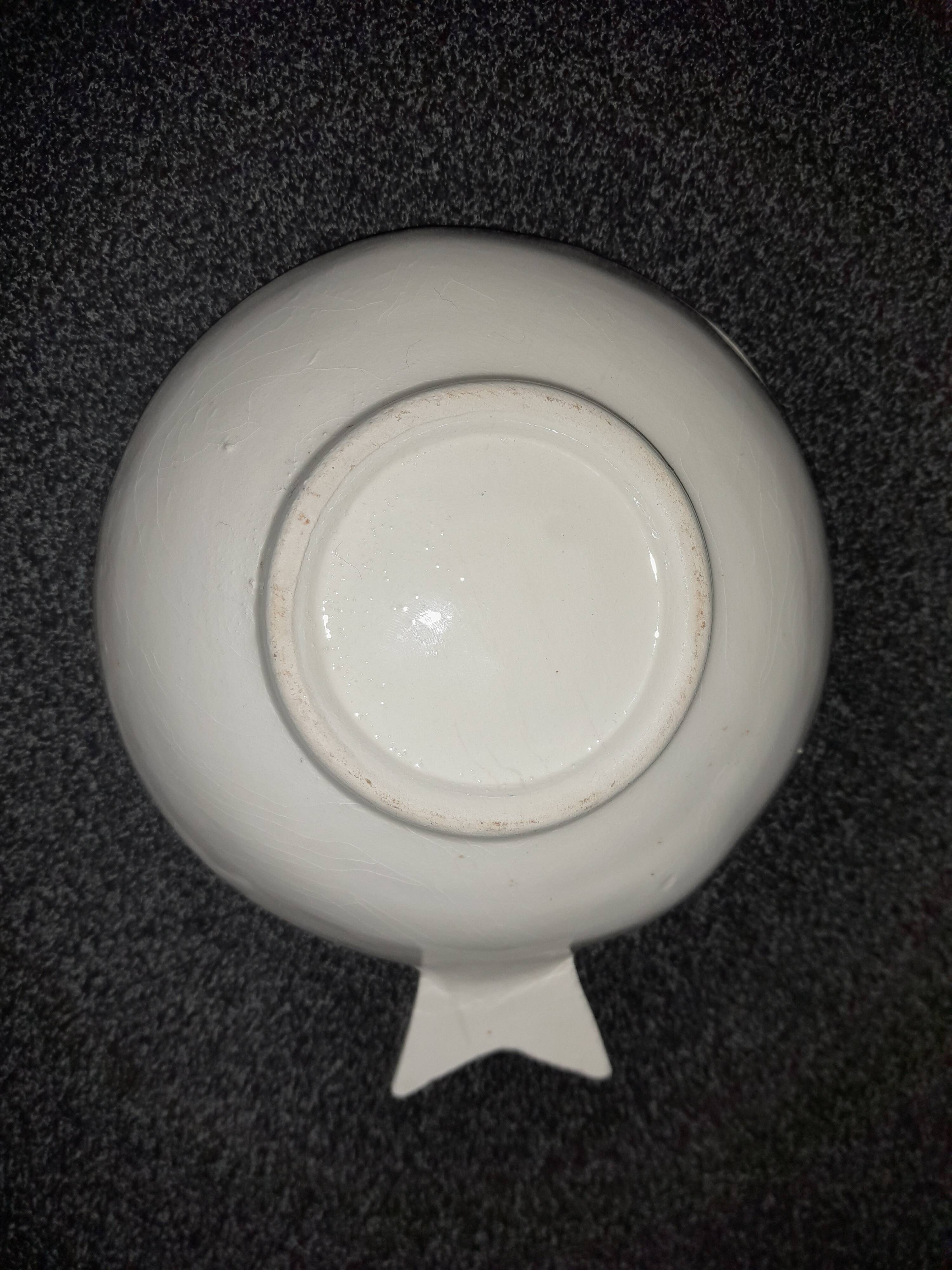 Antique tricolor roundel ceramic cup