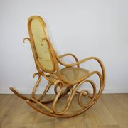 Rocking chair on runners, light beech wood, 1970s - very good condition