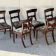 19th century mahogany dining room table and chair set, England, 1850s