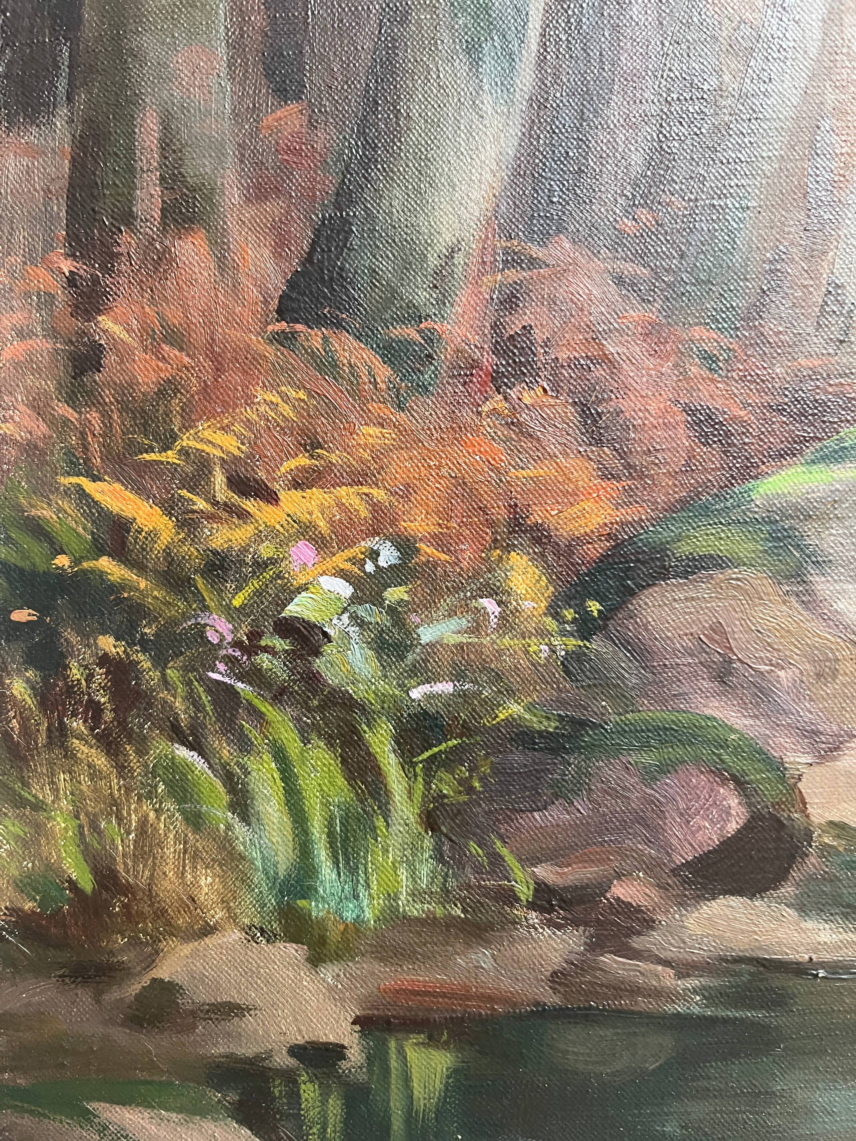 HST painting "Landscape with a river" by Gaetan Montagney