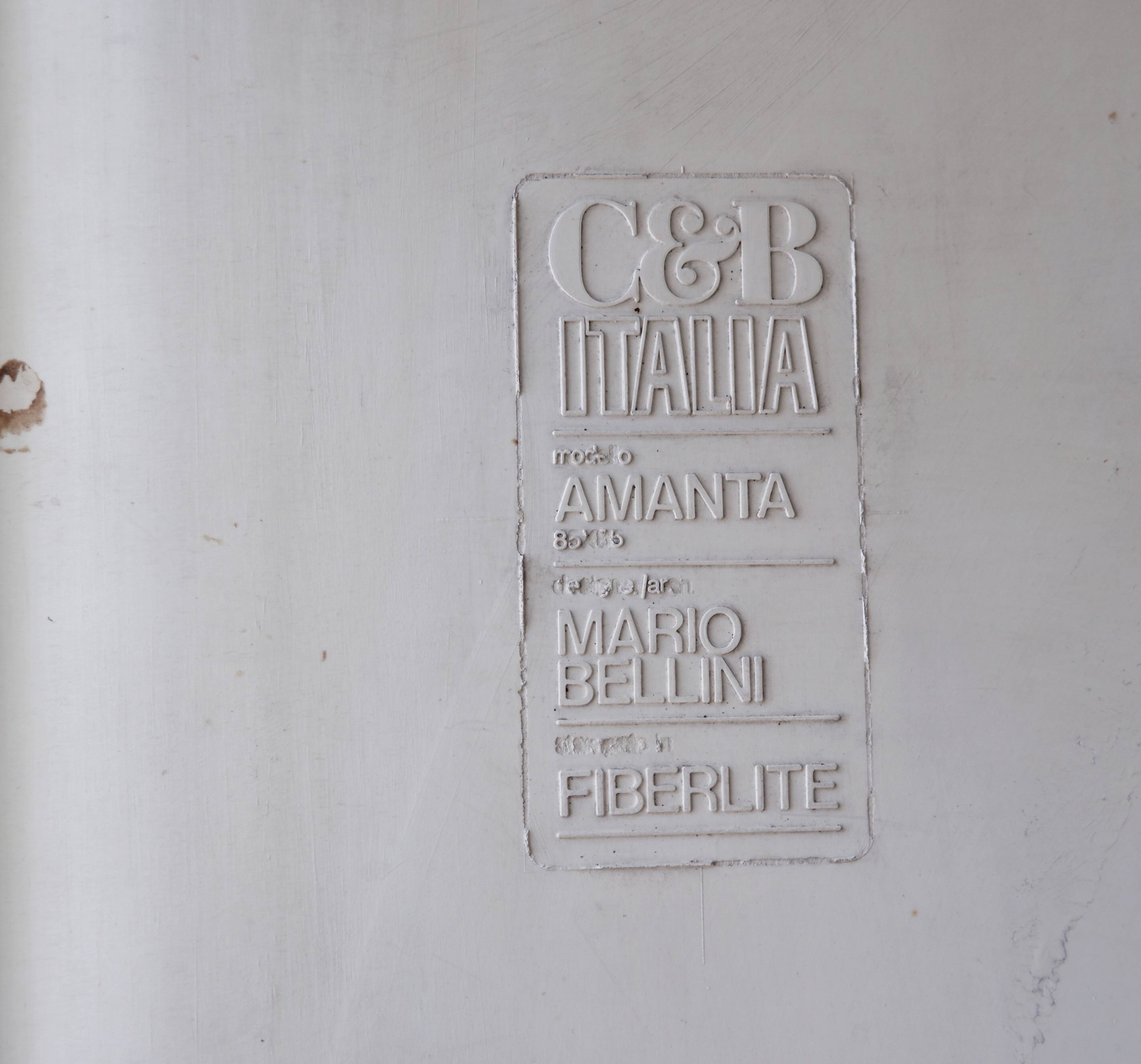 Large square coffee table "Amanta" by Mario Bellini