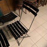 4 folding chairs Habitat 80s plastic and metal