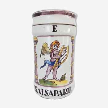 Pharmacy pot Italian earthenware angel decoration