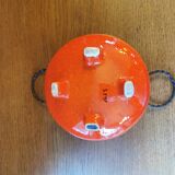 Vintage red ceramic pot cache 70s