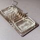 Art Deco Silver Plated Toast Rack, Matching Hammered Tray Crystal Butter Dishes