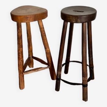 Pair of mismatched high stools