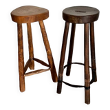 Pair of mismatched high stools