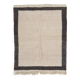Vintage Handmade Tulu Rug in Natural Undyed Cream and Gray Wool, Custom Options Available