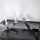 Pair of Peill & Putzler candlesticks, glass and metal, Germany, 1970