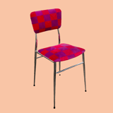 Duo of patchwork chairs checkerboard