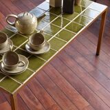 Vintage coffee table green tiles