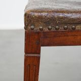 Ensemble de 6 chaises de salle à manger en cuir antiques d'origine néerlandaise