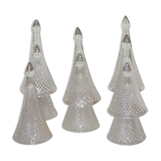 5 flutes Henri Maire Champagne glasses without foot, L'Atelier du Vitrail le triangle